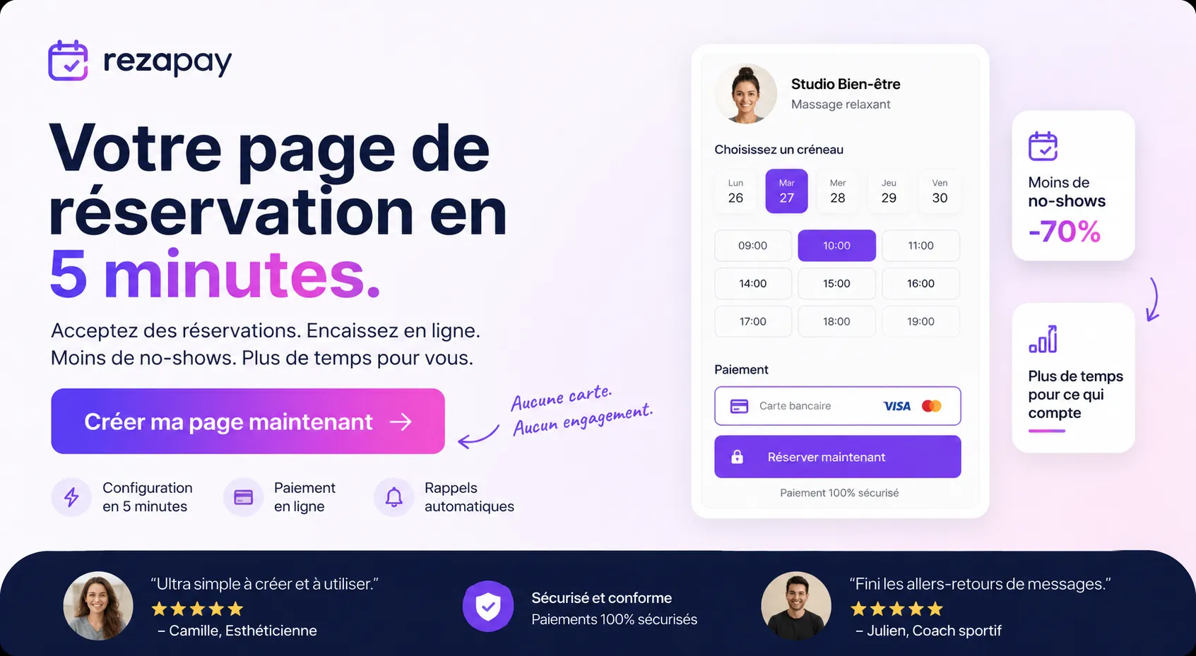 Créer votre agenda en ligne avec RezaPay